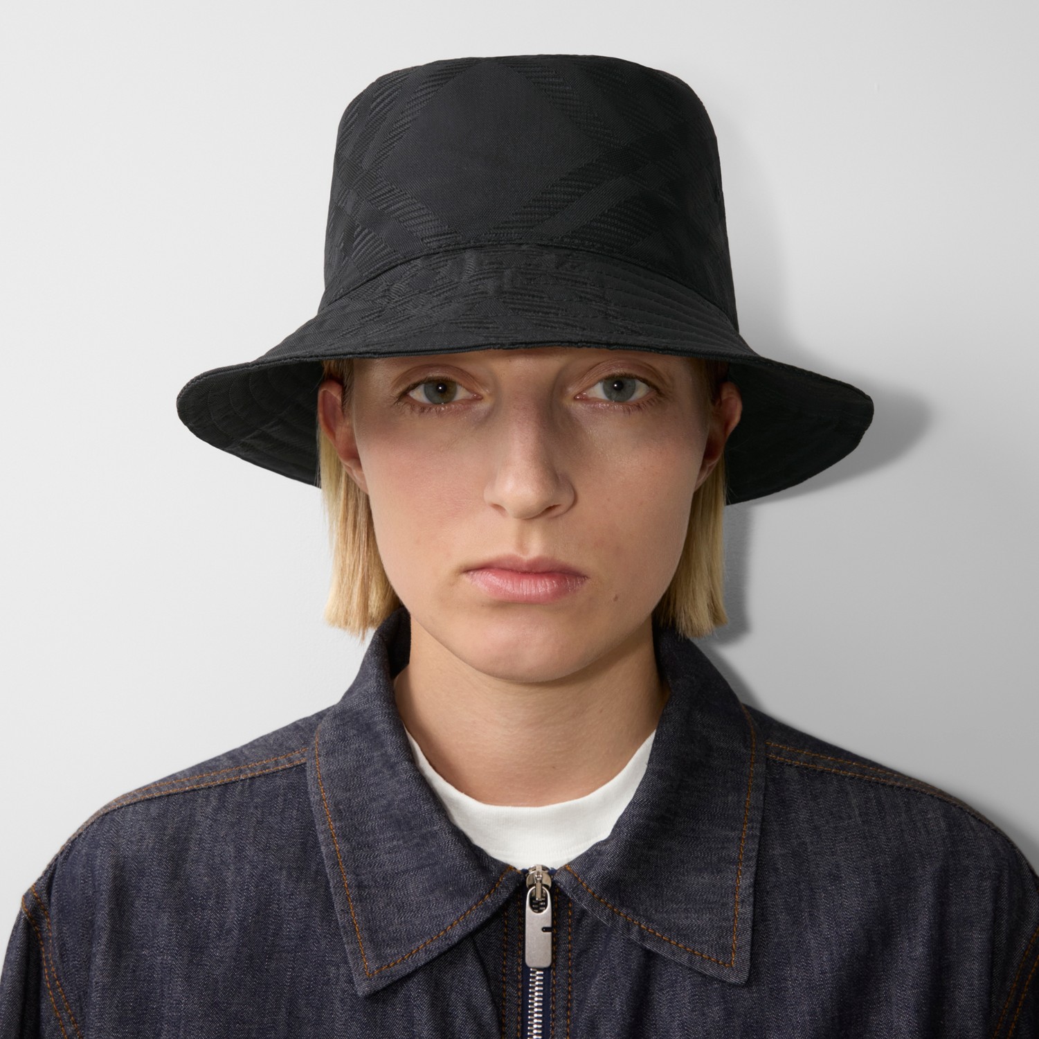 Check Nylon Blend Bucket Hat in Black - Men | Burberry® Official Check Nylon Blend Bucket Hat in Black - Men | Burberry® Official
