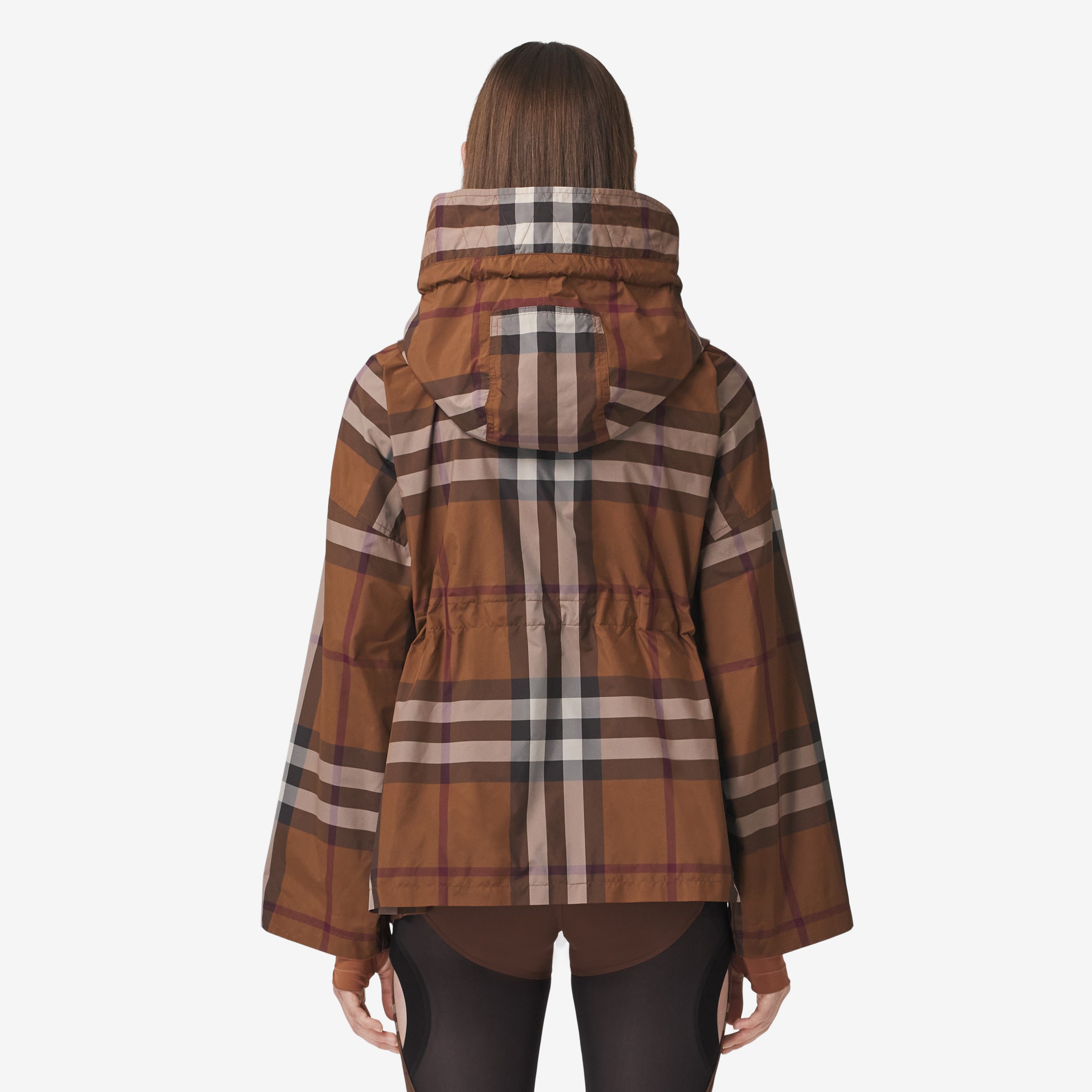 Chaqueta en tejido Check con capucha (Marrón Abedul Oscuro) - Mujer | Burberry® oficial - 3