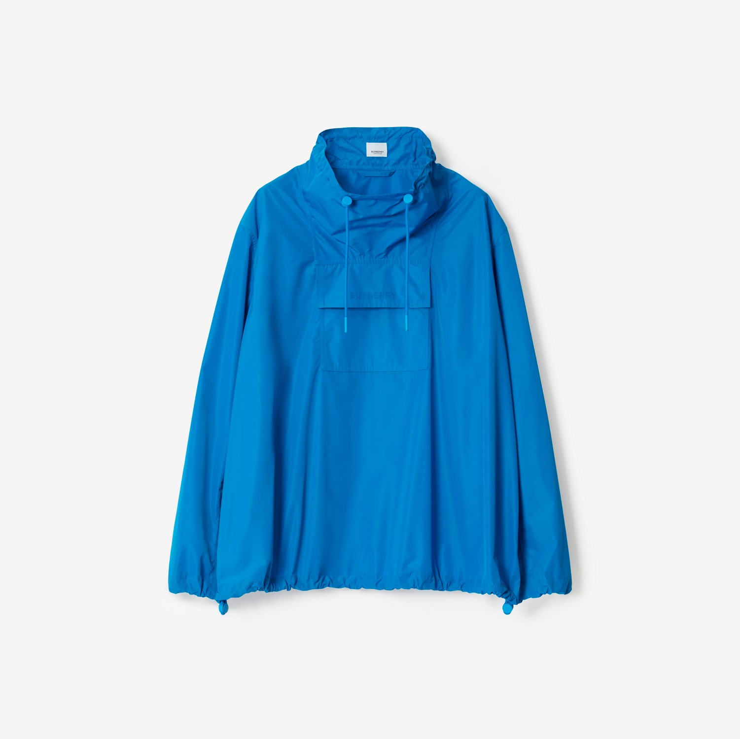 Logo Detail Taffeta Oversized Jacket in Vivid Blue - Women | Burberry® Official