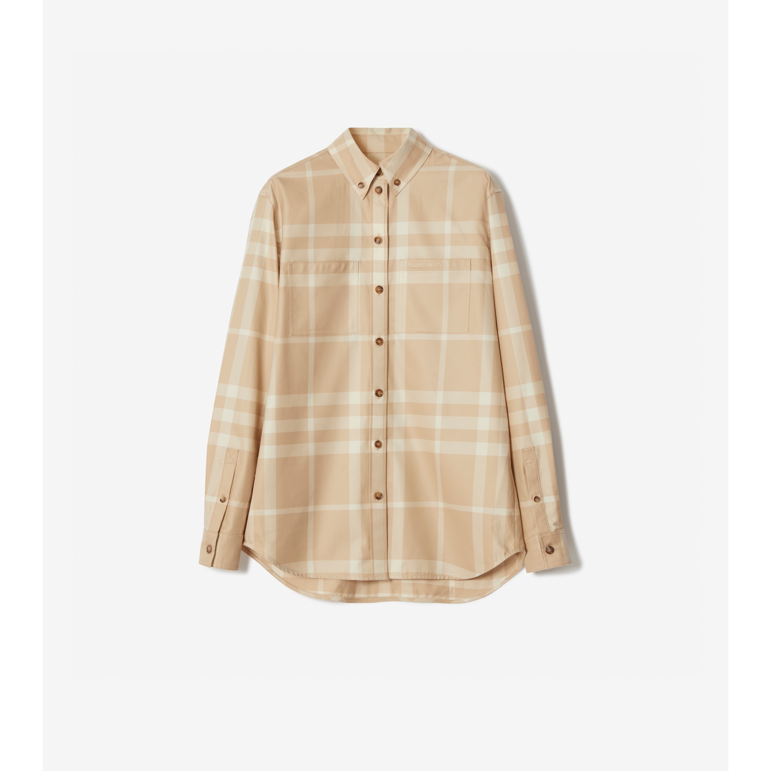 plaid-check button-up shirt jacket, Burberry