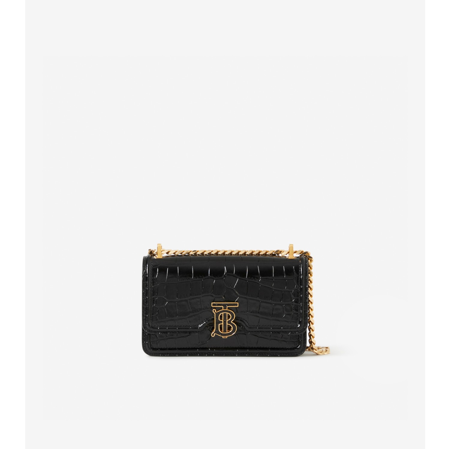 Burberry: Black Small TB Bag