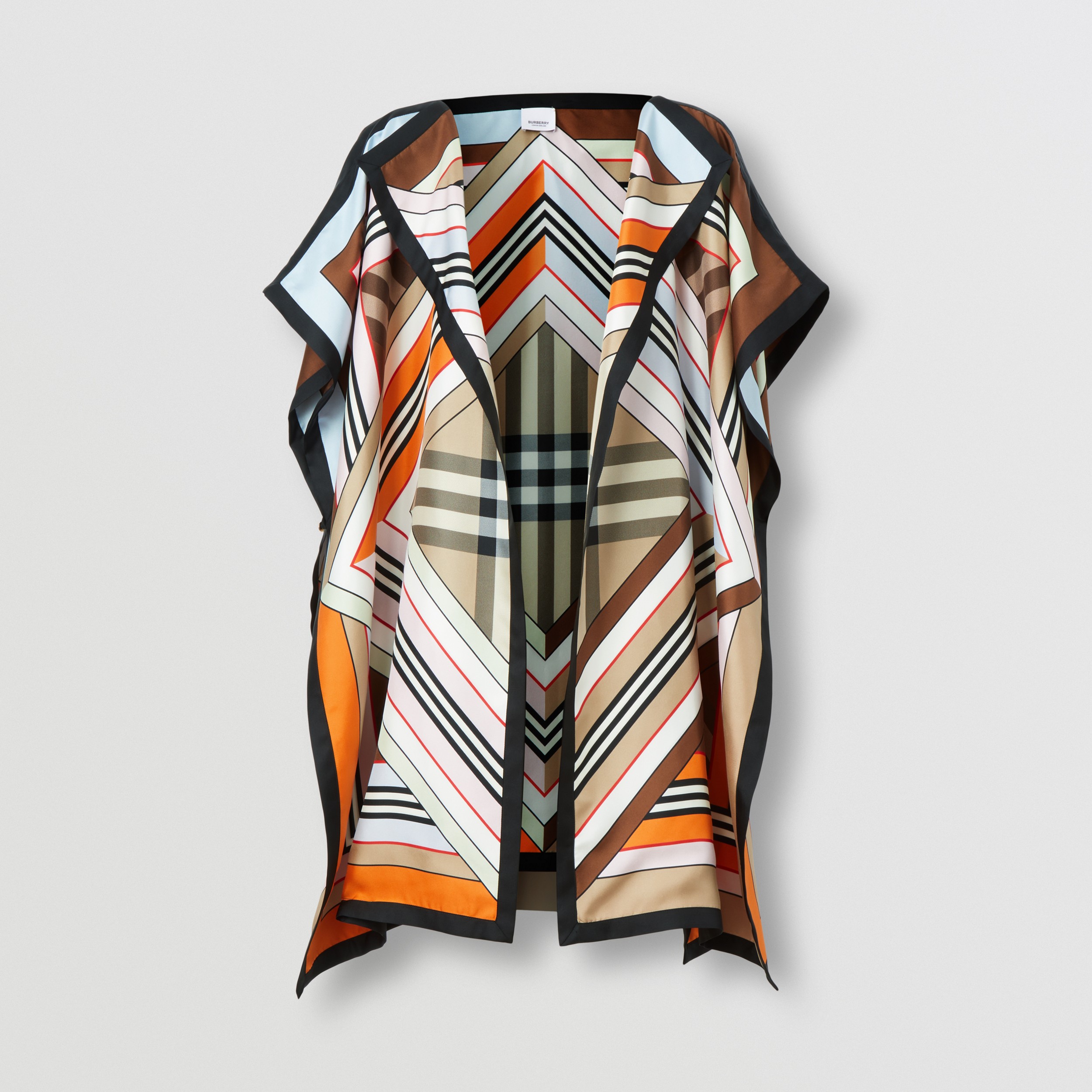 Montage Print Silk Twill Cape in Multicolour - Women | Burberry® Official - 3