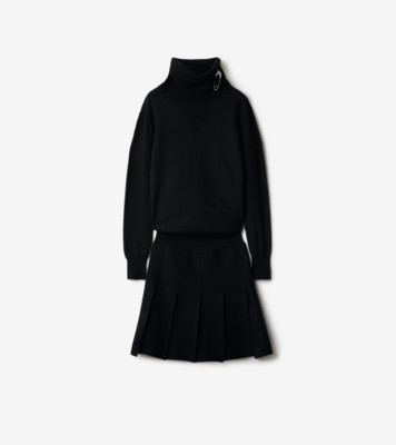 Wool Dress in Coal - Women | Burberry® Official