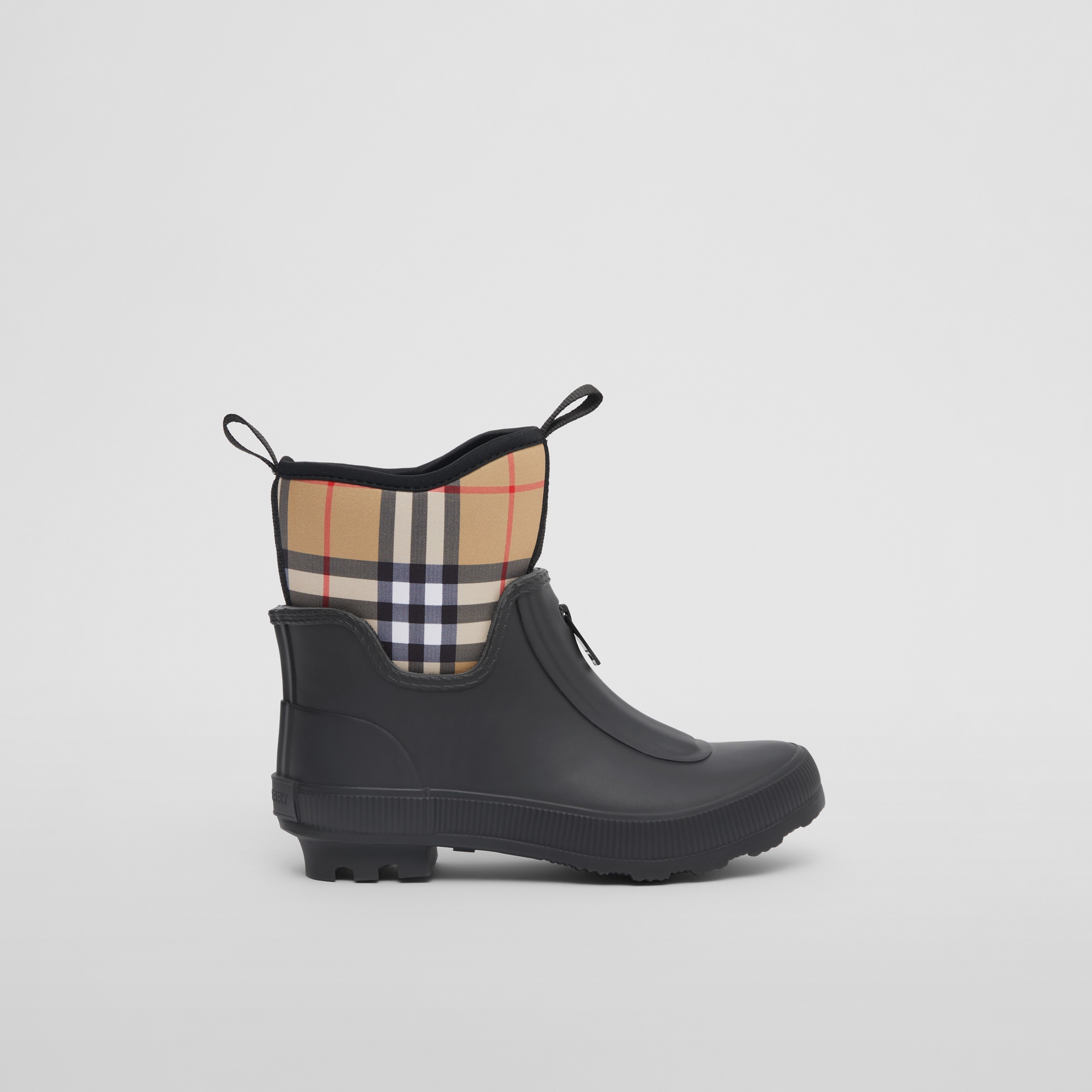 Vintage Check Neoprene and Rubber Rain Boots in Black - Children | Burberry® Official - 4