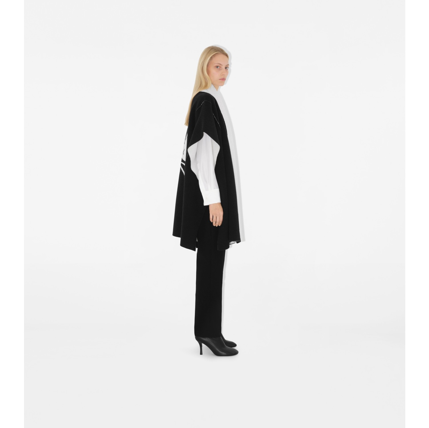 Mirrored Horse Wool Cashmere Blend Cape