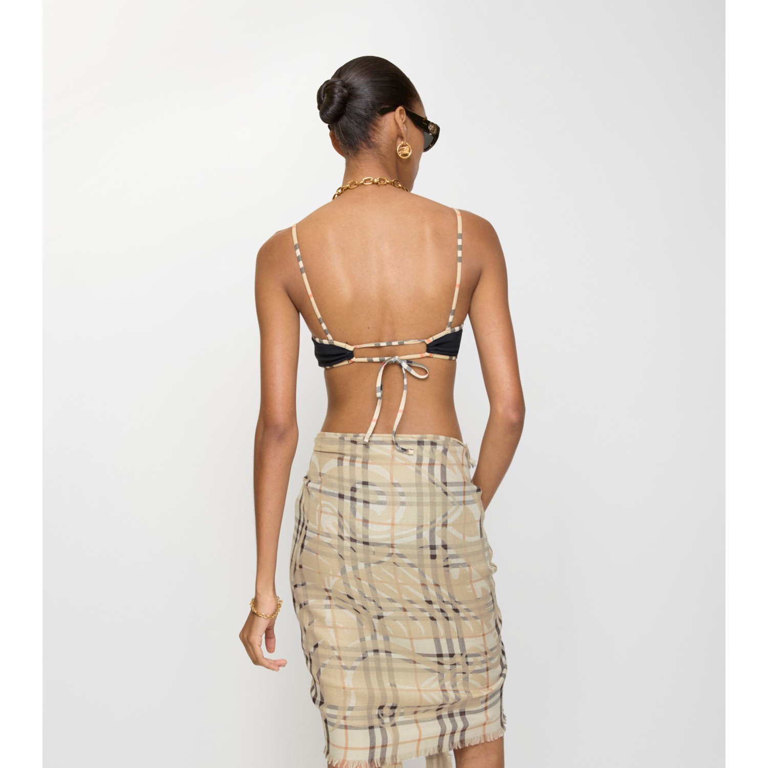 Check Trim Bikini Top - thumbnail 3