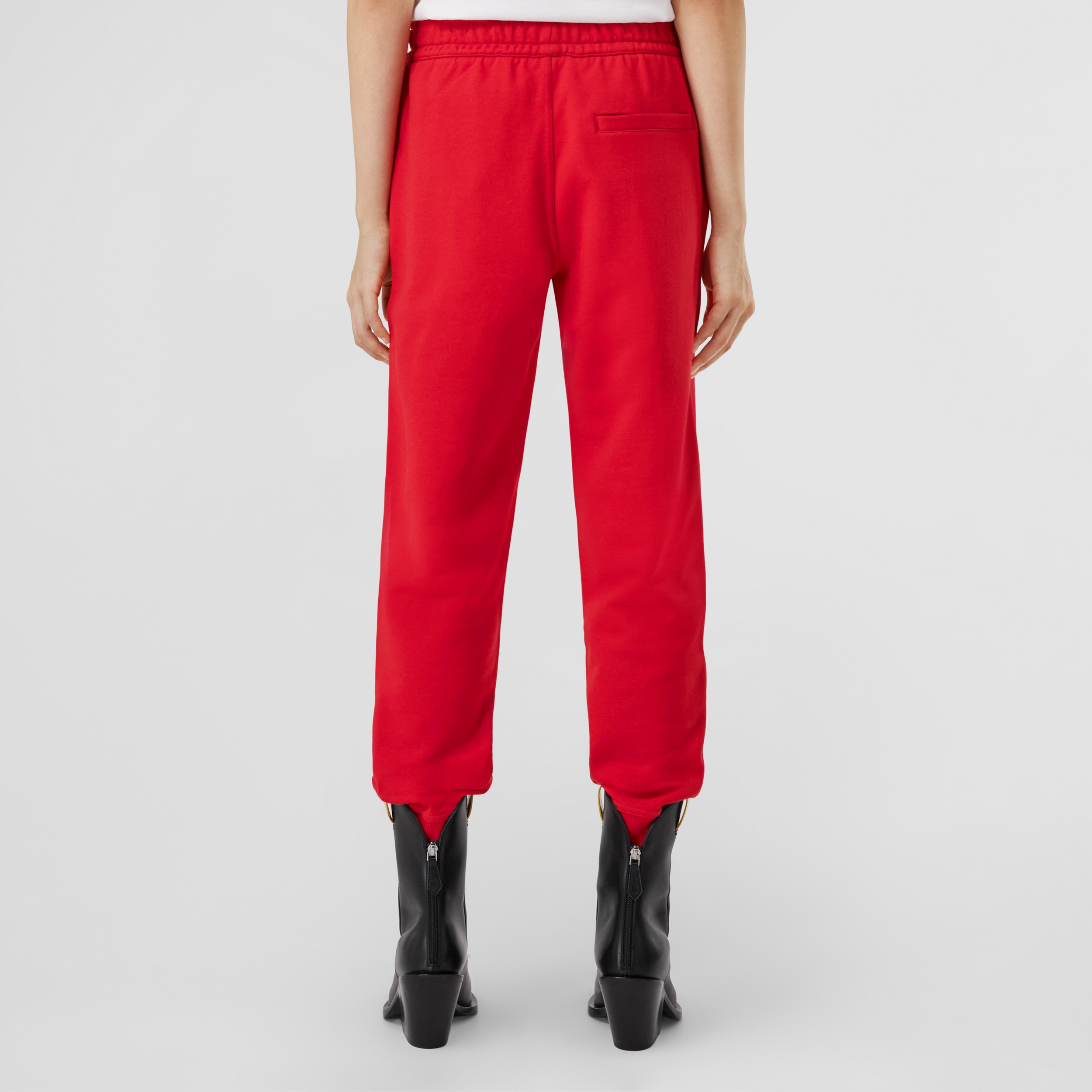 Rabbit Print Cotton Jogging Pants in Bright Red - Women | Burberry® Official - 3
