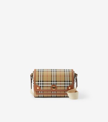 Burberry Check And Leather Sound Bag Dark Birch Brown/Black