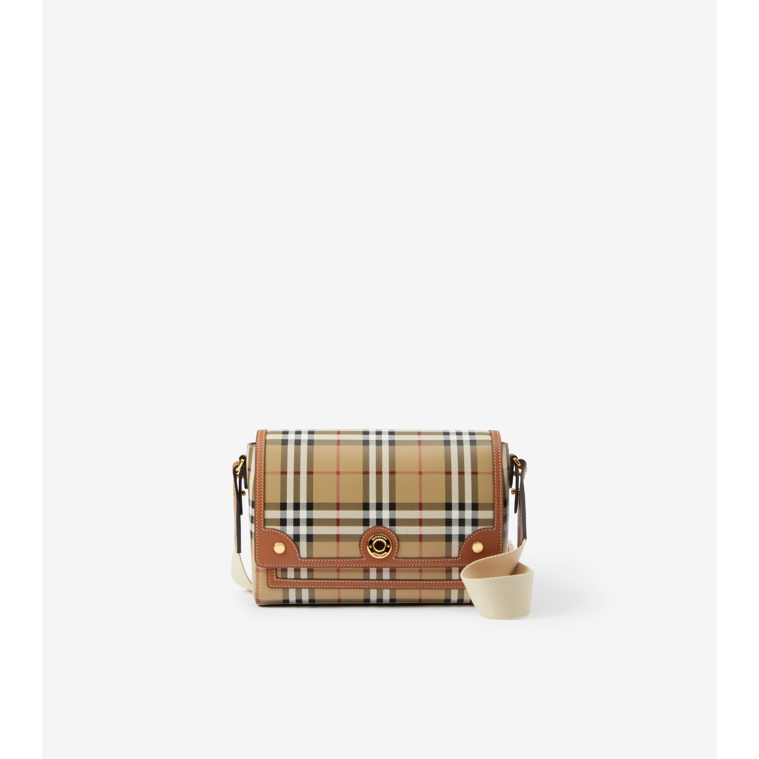 Note Bag in Briar brown Women Vintage Check Burberry Official