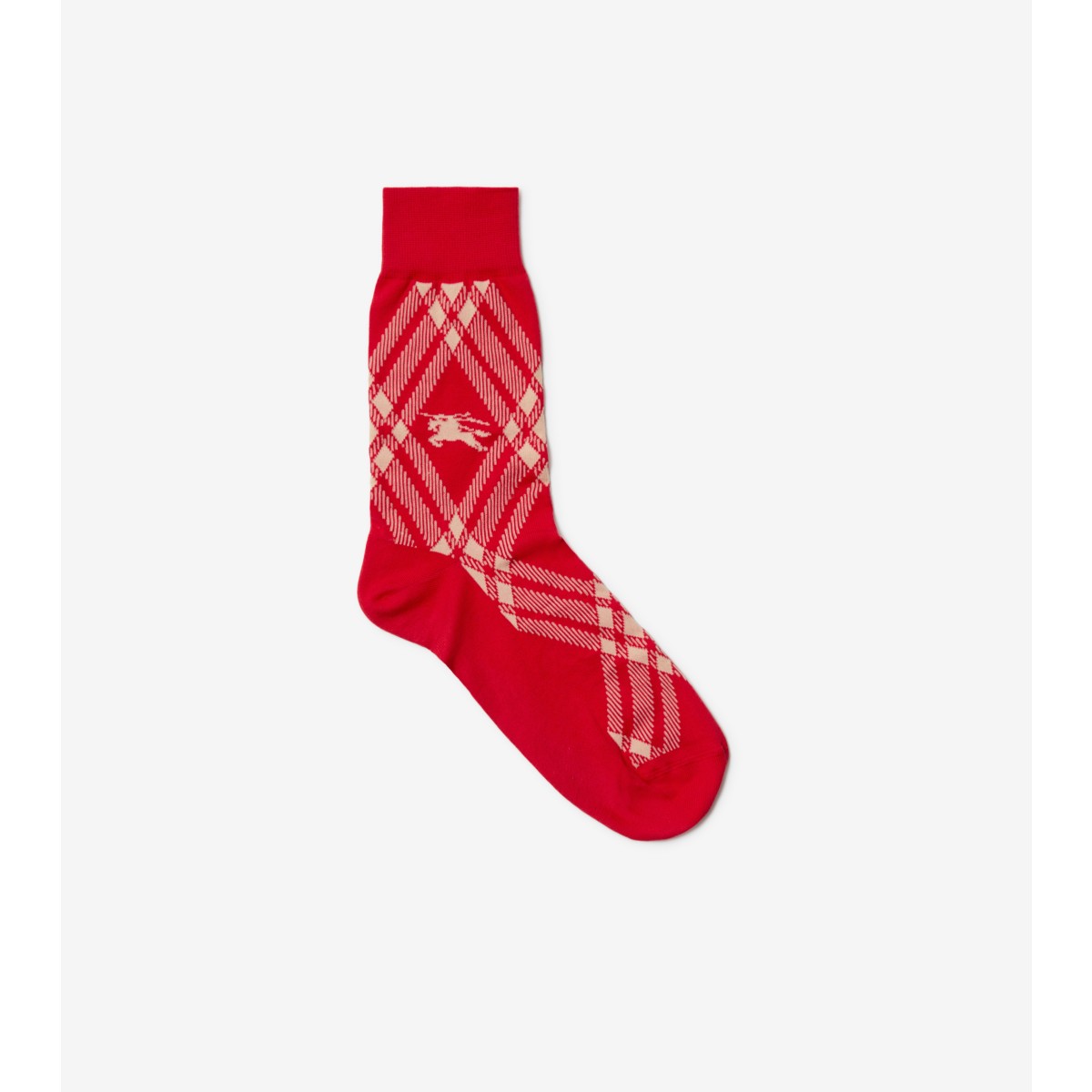 Burberry Check-print Logo-print Socks In Pillar/sherbet