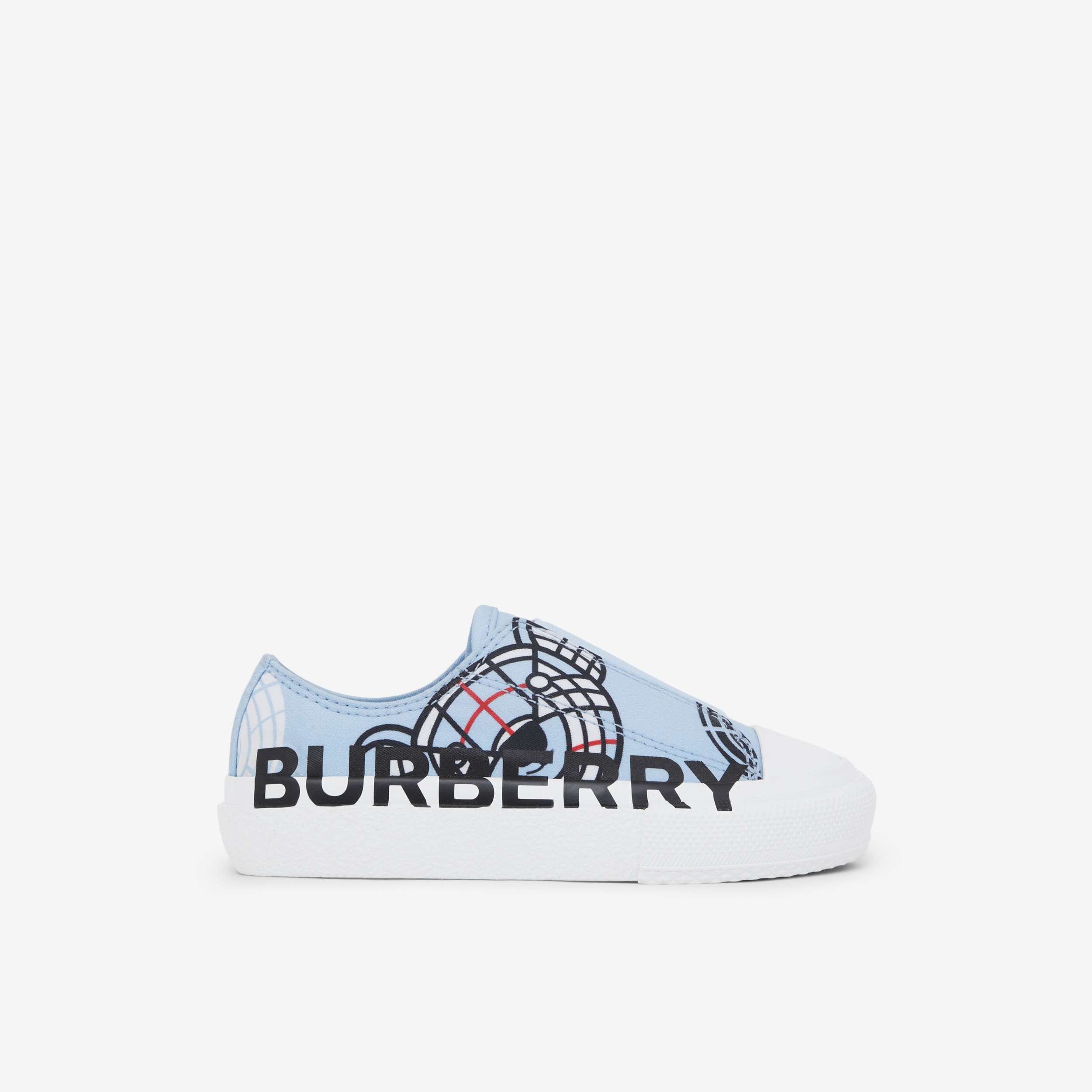 Montage Print Cotton Gabardine Sneakers in Pale Blue - Children | Burberry® Official - 1