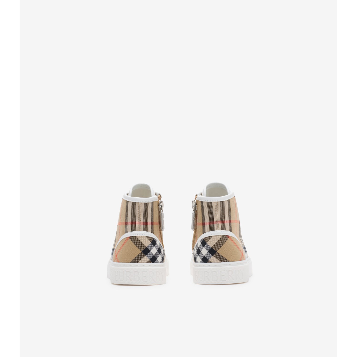 Check Cotton High-top Sneakers - thumbnail 3
