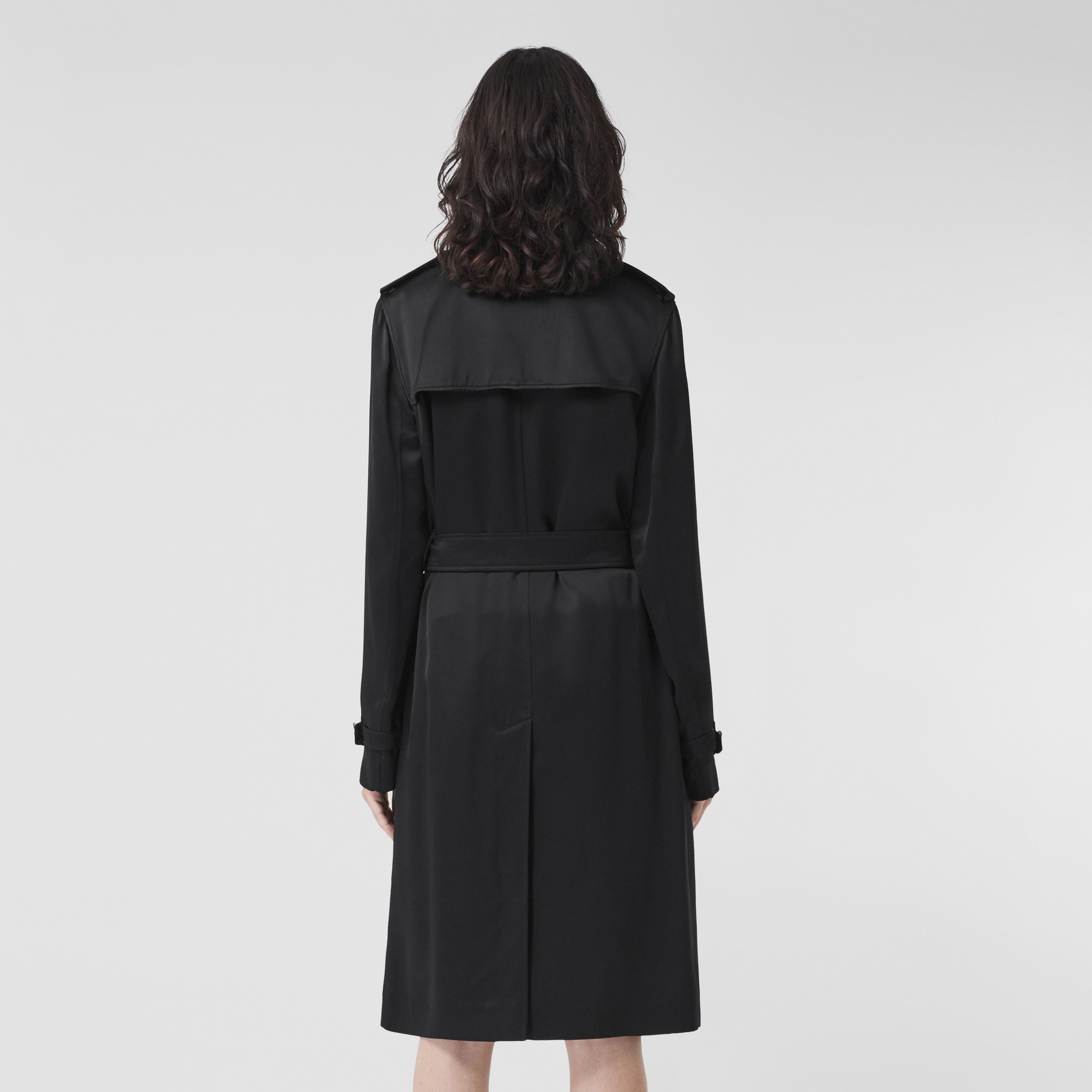 Silk-lined Long Trench Coat in Black - Women | Burberry® Official - 3