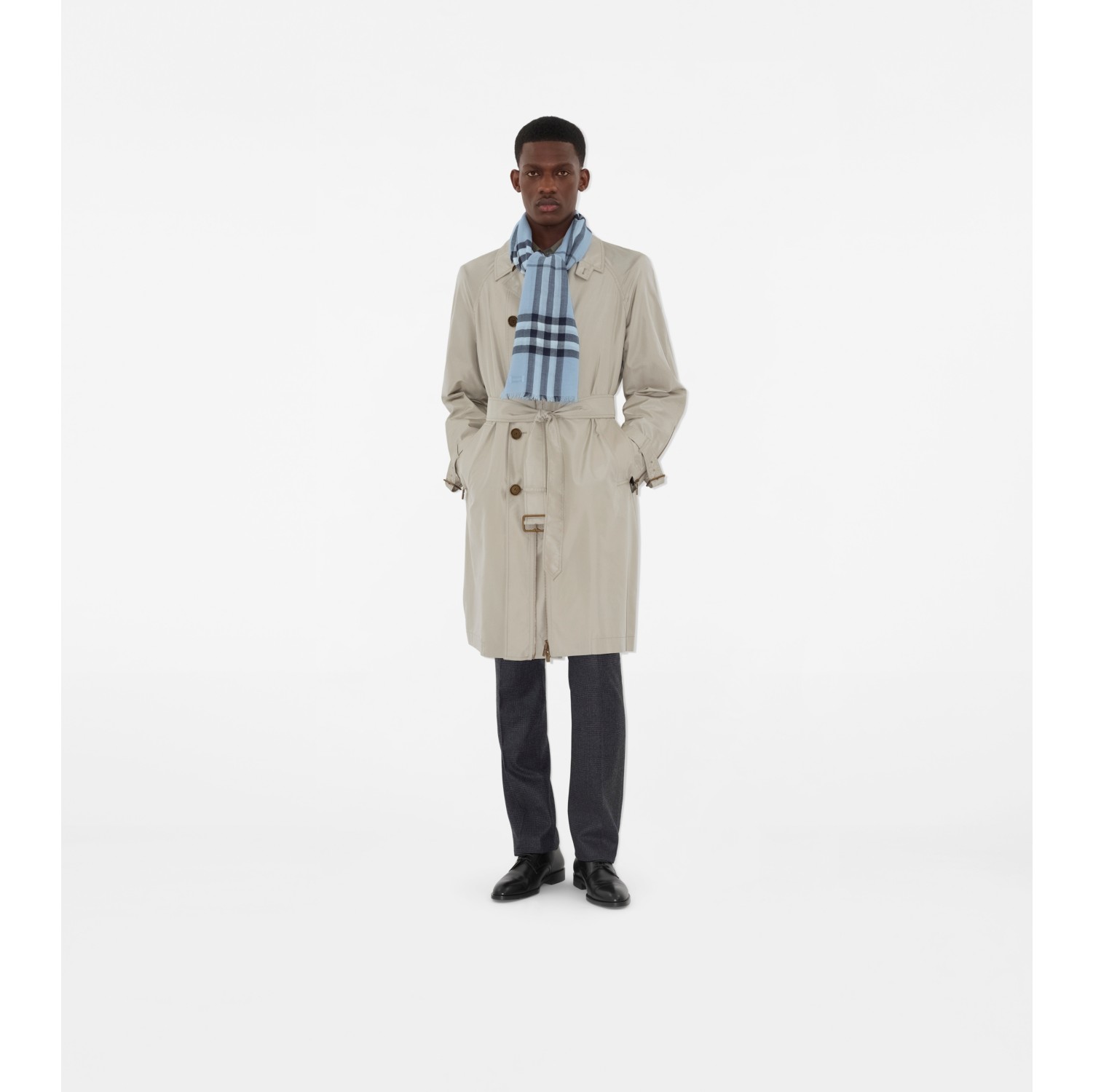 Écharpe large en laine Check