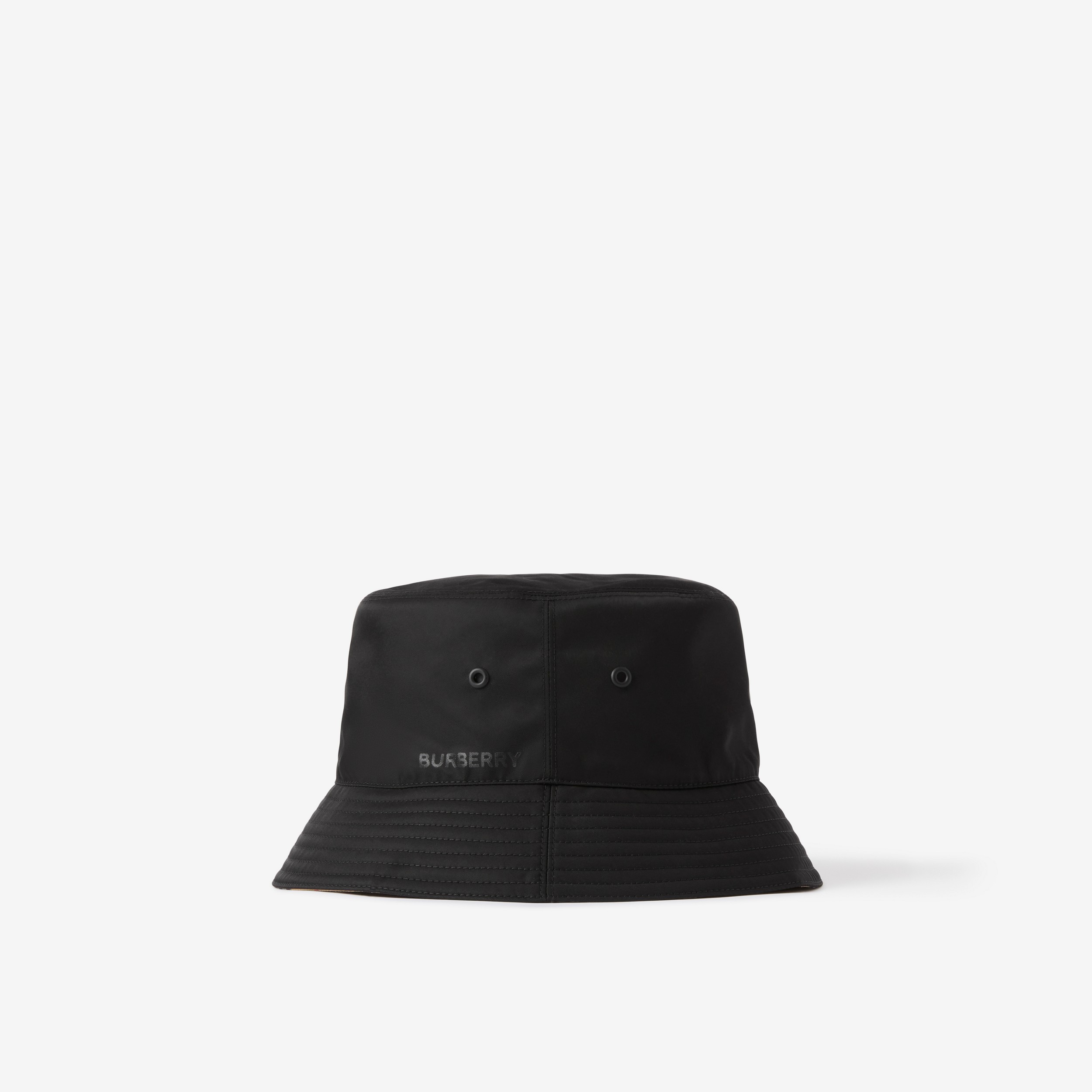 Chapéu Bucket dupla face de nylon (Preto/bege Clássico) | Burberry® oficial - 2
