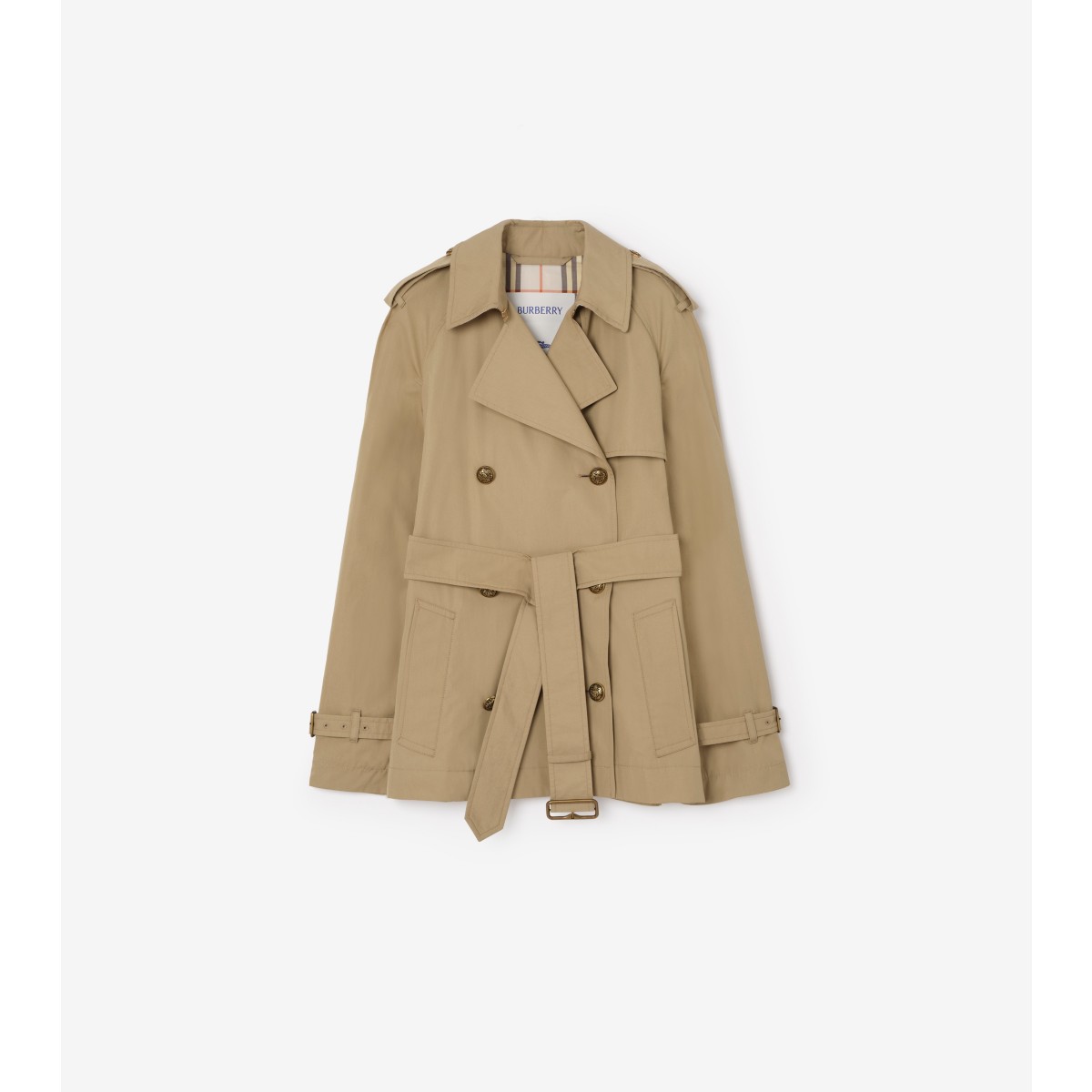  Check Short Lightweight Cotton Belgravia Trench Coat​