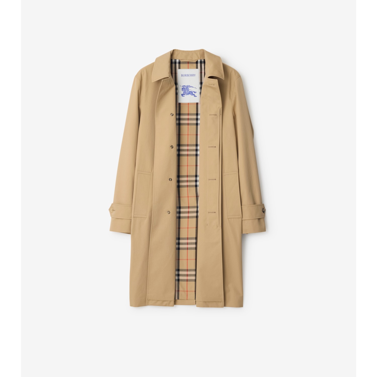 Car coat lungo in gabardine