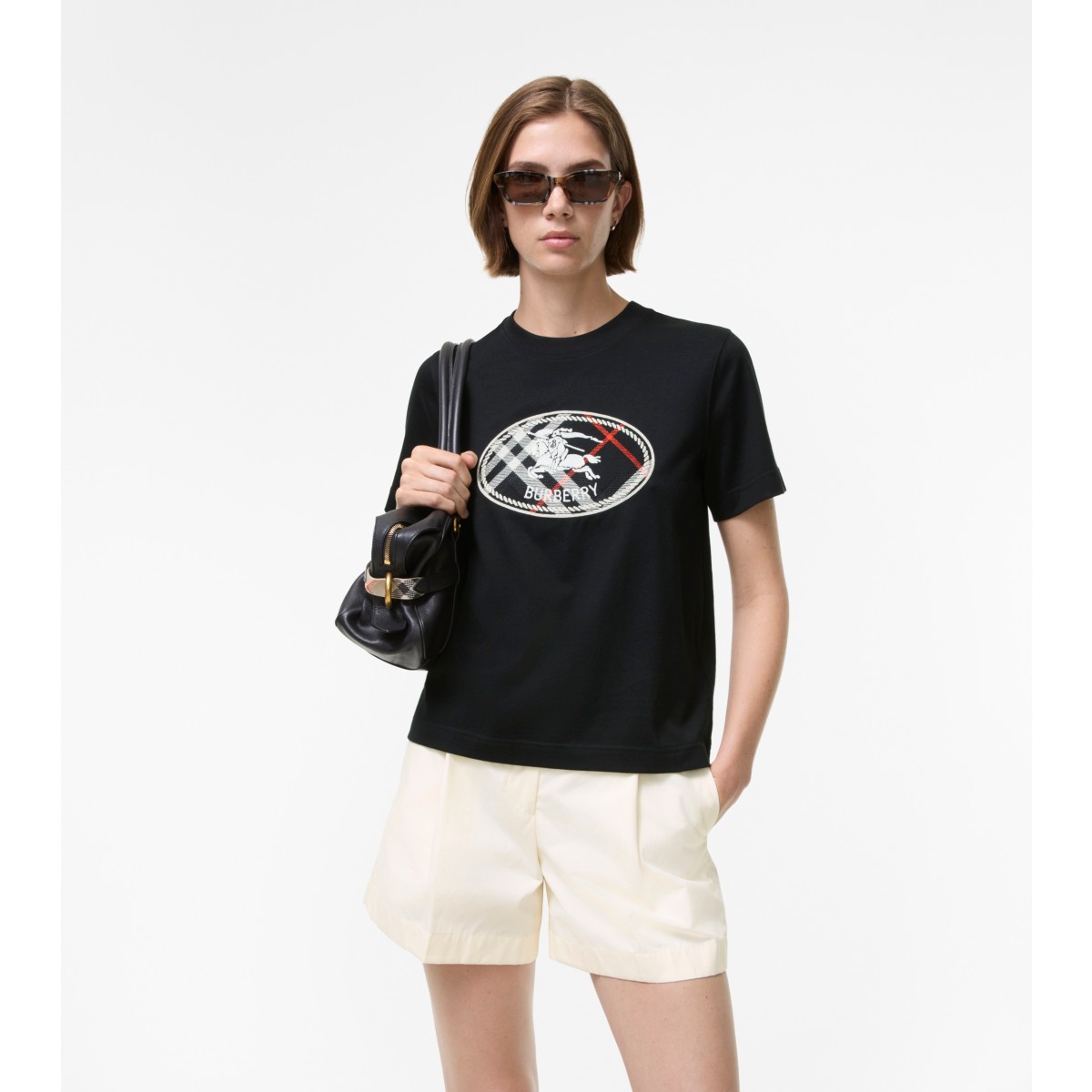  Check Knight Stamp Cotton T-shirt