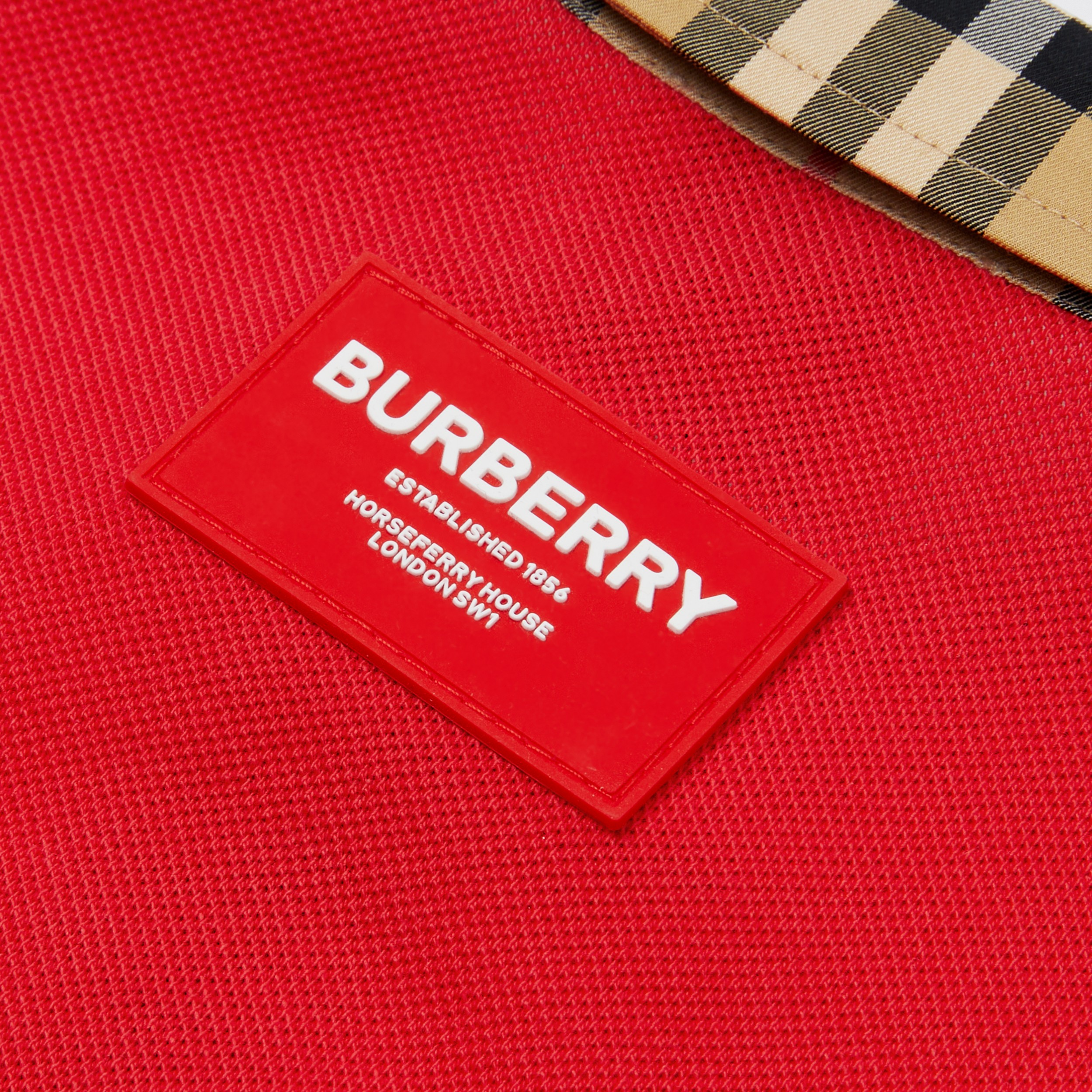 Vintage 格纹饰边棉质珠地网眼布 Polo 衫 (亮红色) - 儿童 | Burberry® 博柏利官网 - 2
