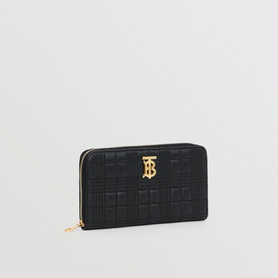 Quilted Lambskin Lola Ziparound Wallet in Black - Women | Burberry® Official