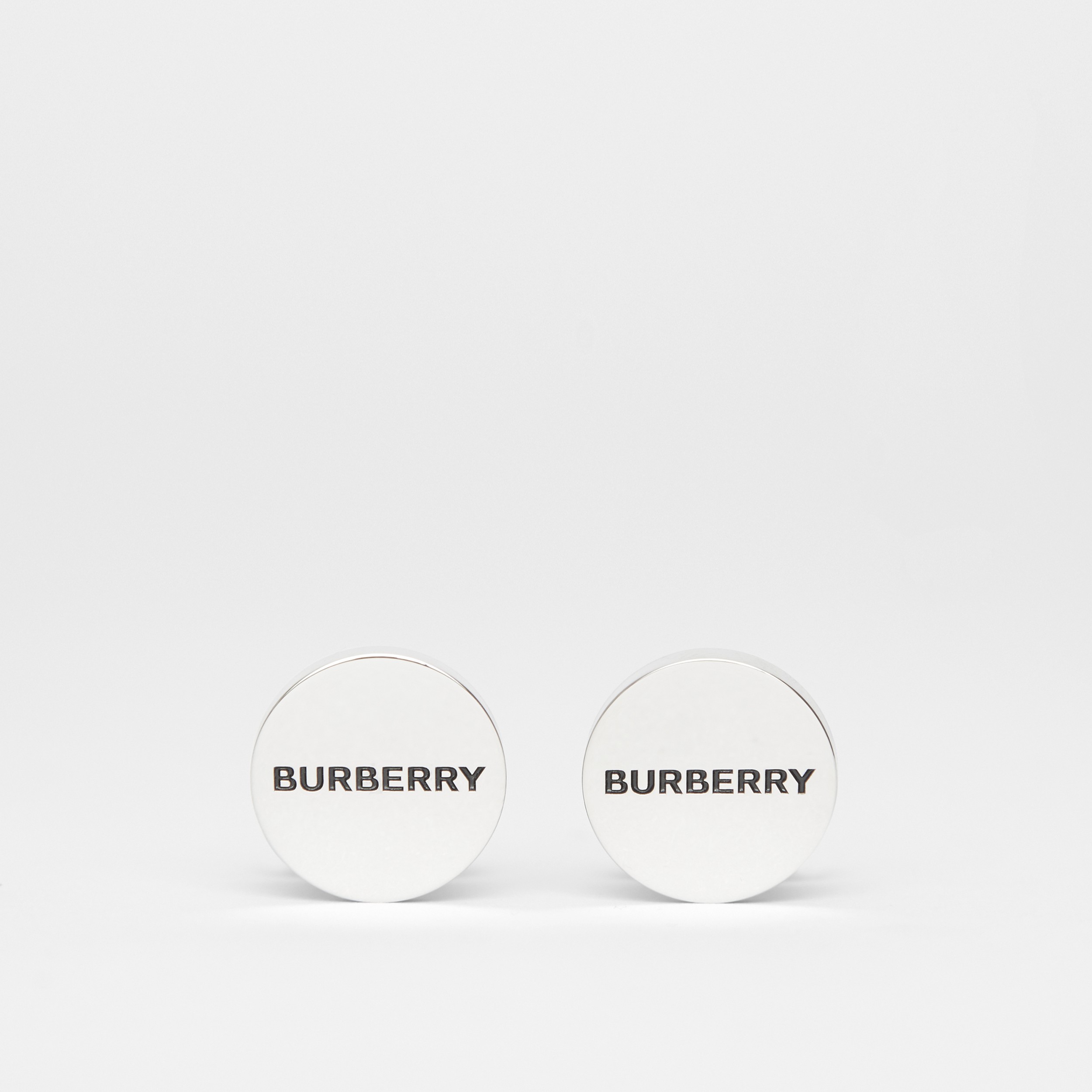 Palladium-beschichtete Manschettenknöpfe mit Burberry-Logo (Silberfarben) - Herren | Burberry® - 1
