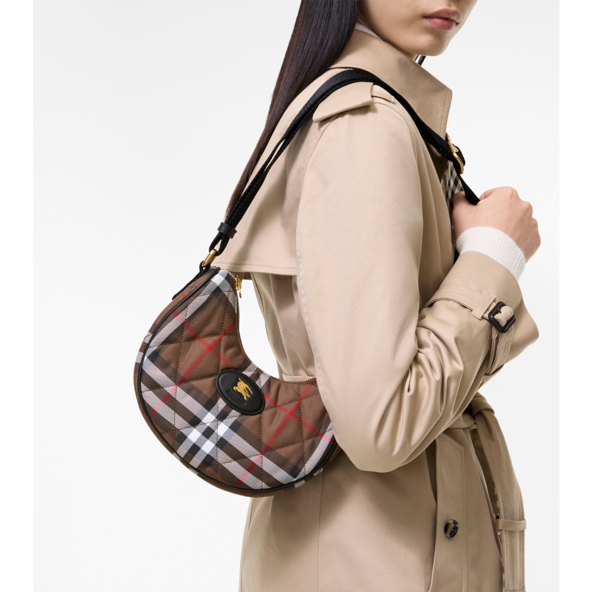  Check Horseshoe Crossbody Bag​