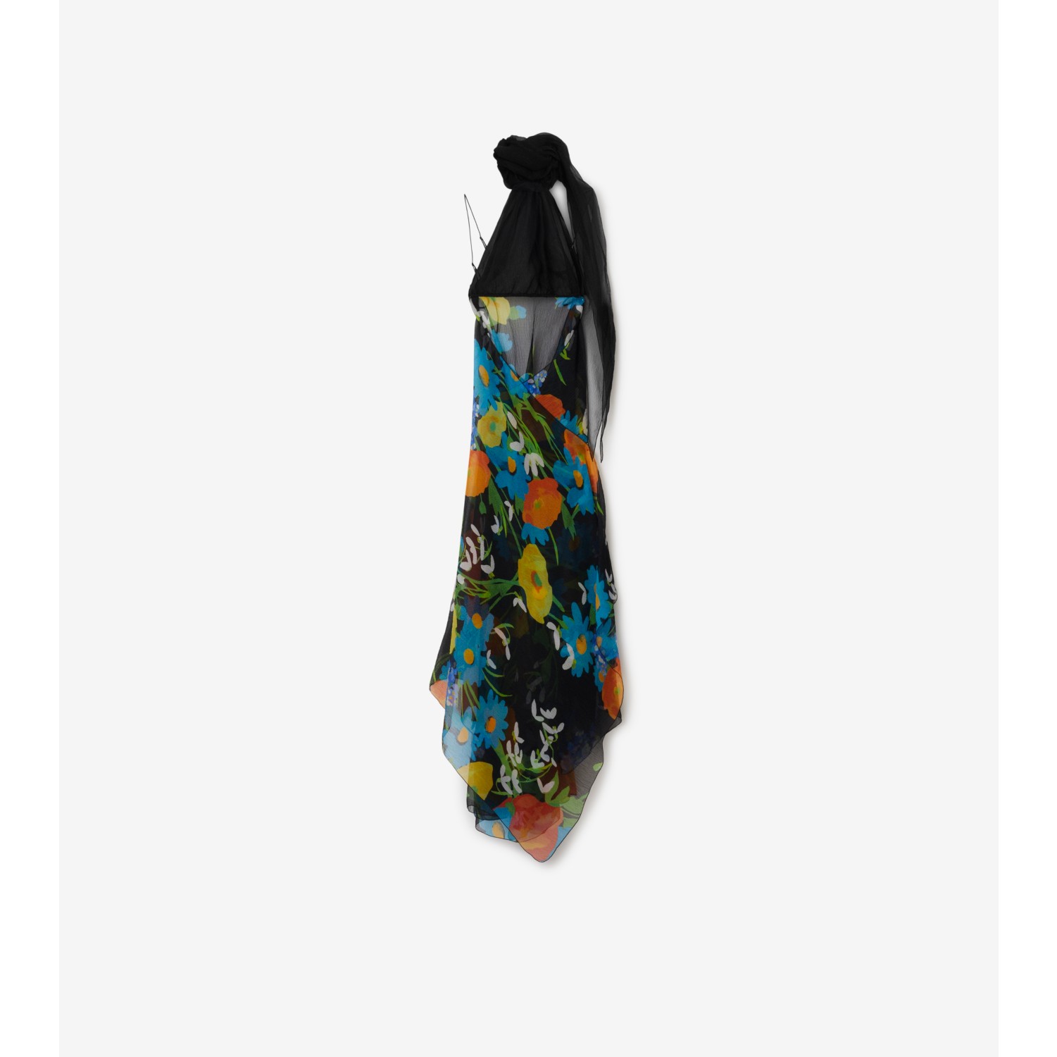 Poppy Garden Silk Blend Dress in Topaz - Women, Nylon | Burberry® Official