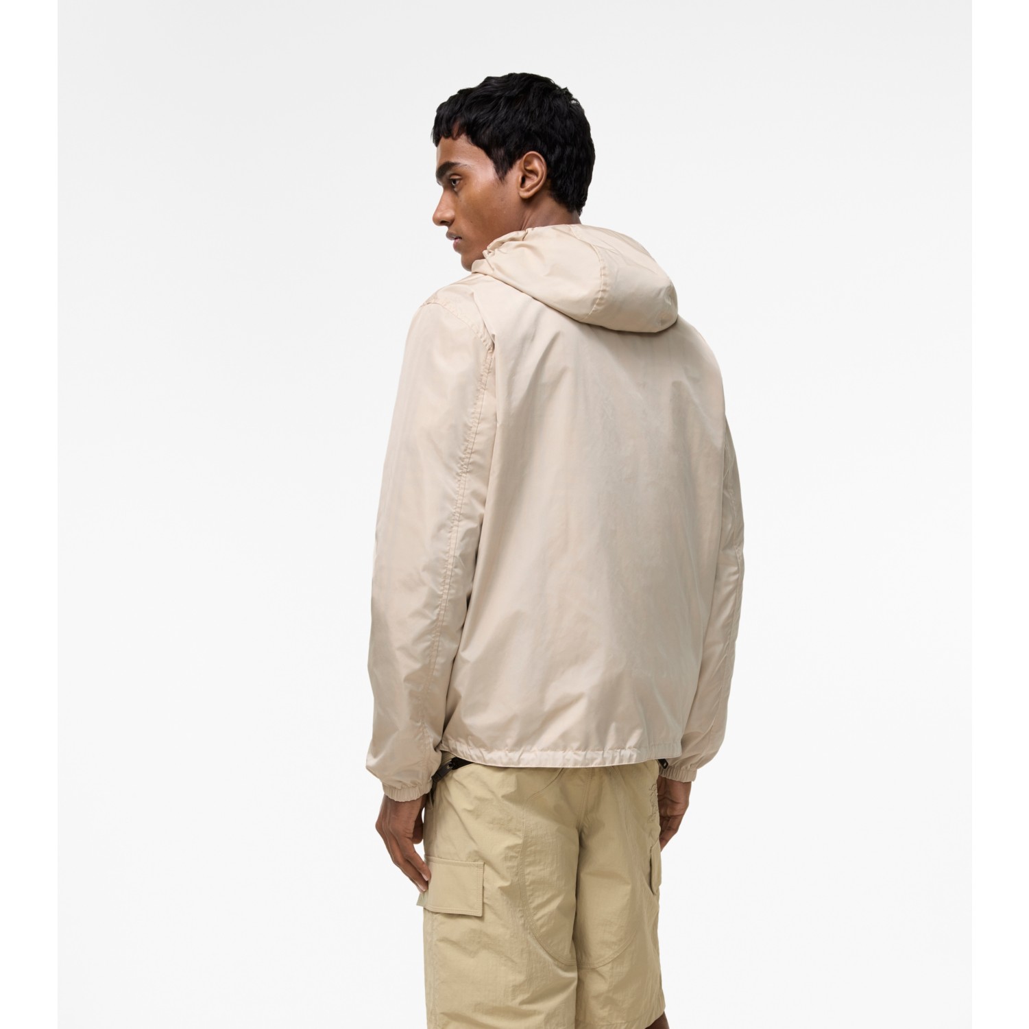 Reversible Check Newport Hooded Jacket in Pebble beige - Men