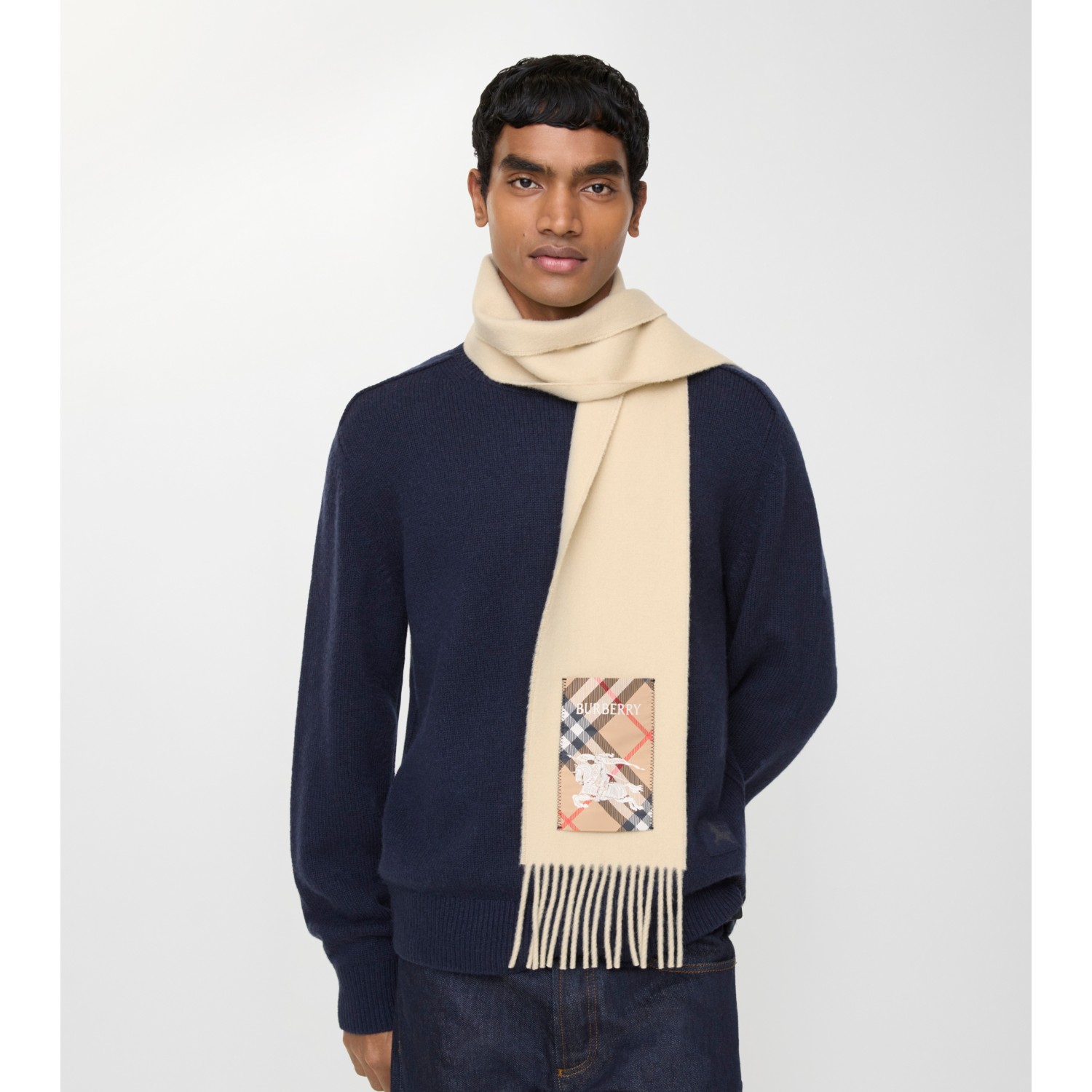 Check Label Cashmere Scarf - thumbnail 2