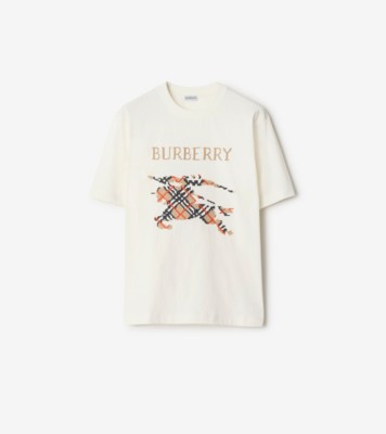 Cross Stitch Knight Cotton T-shirt in Chalk white - Men | Burberry