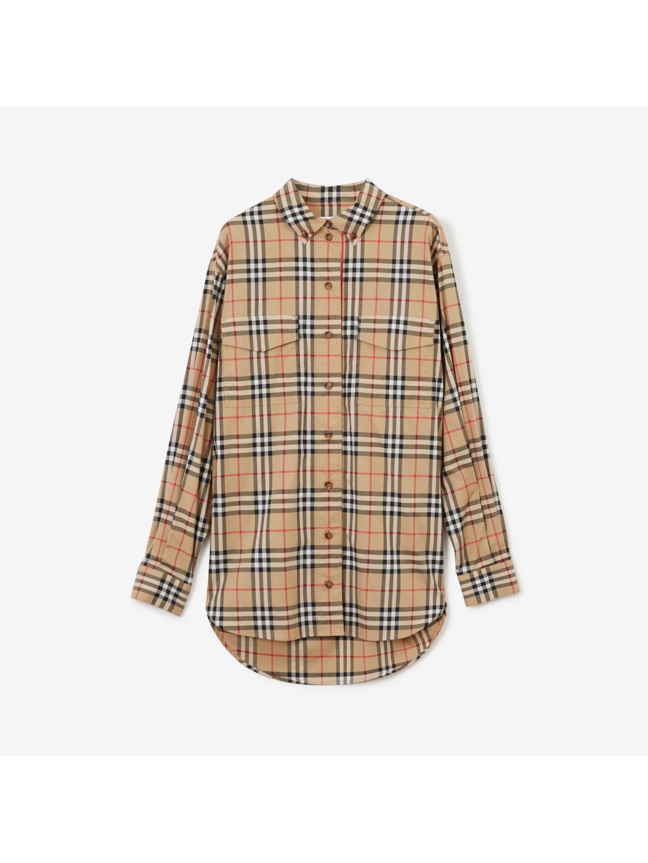 Button-down Collar Vintage Check Cotton Shirt in Archive Beige - Women |  Burberry® Official