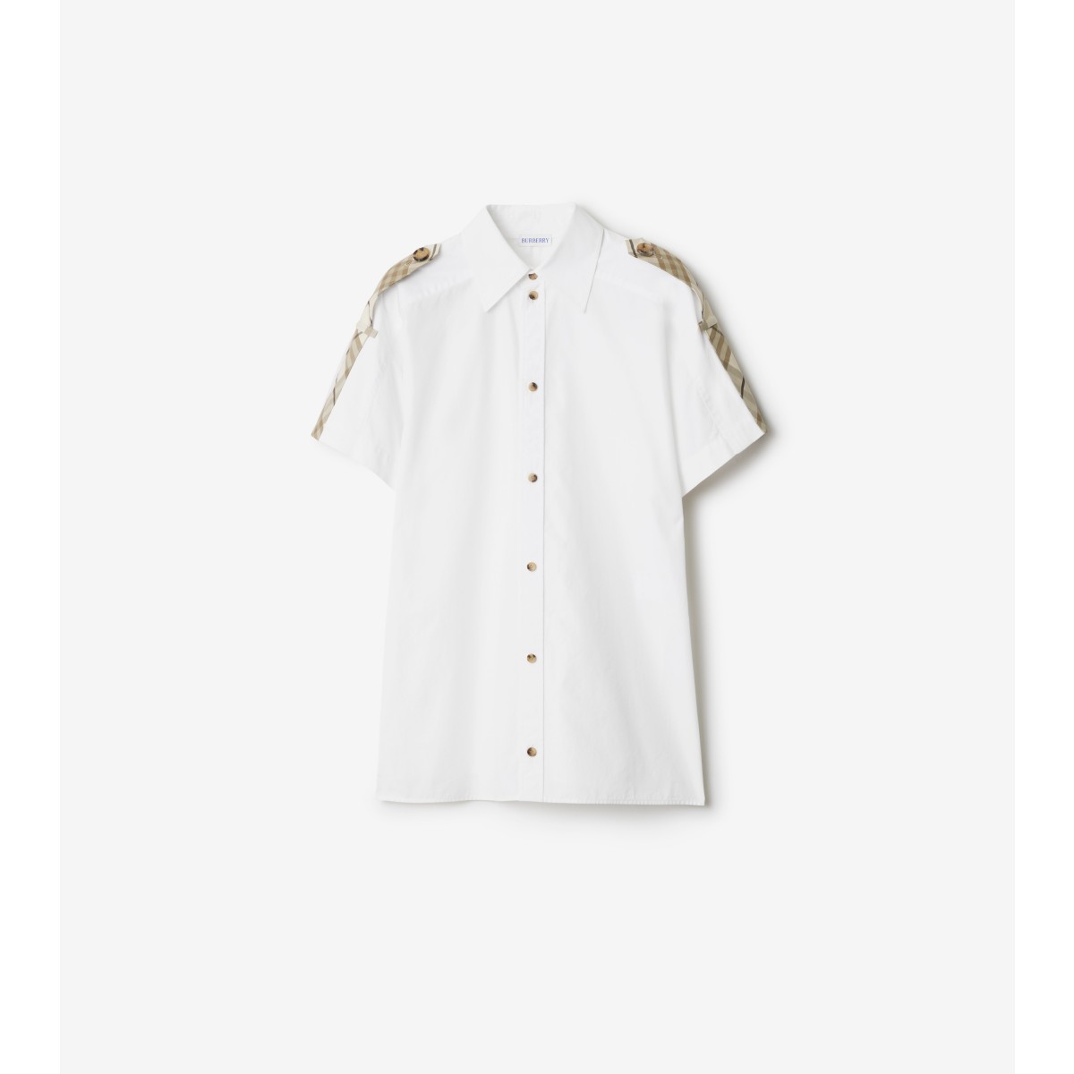 Burberry Regular Fit Cotton Shirt In Optic White