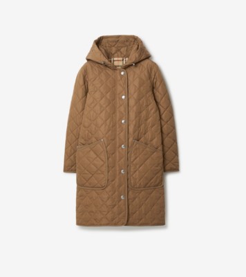 Quilted Thermoregulated Coat in Archive beige - Women, Nylon  