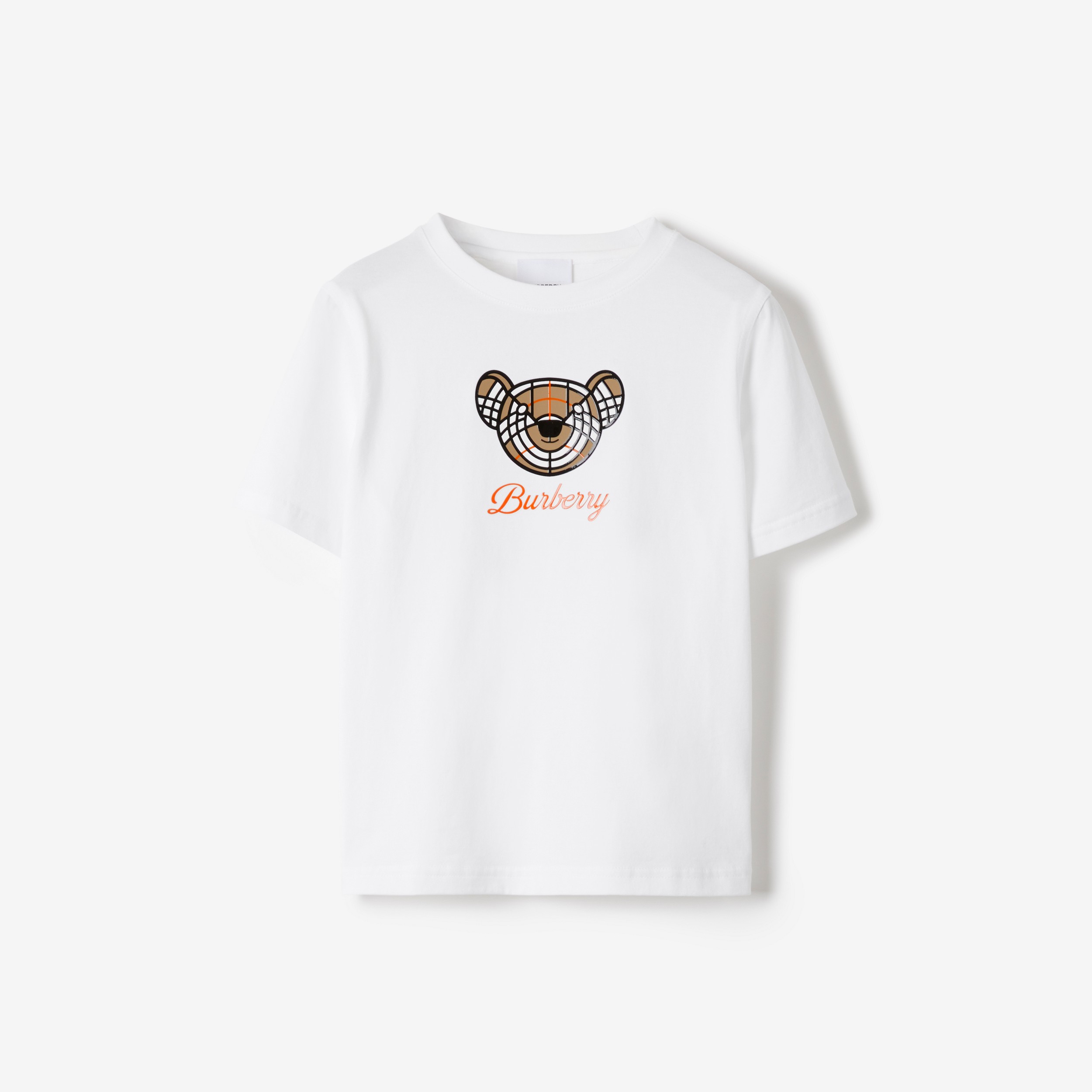 Thomas Bear Motif Cotton T-shirt in White | Burberry® Official - 1