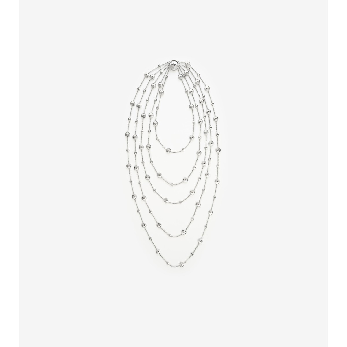 Burberry Hollow Medallion Tiered Necklace In Silver