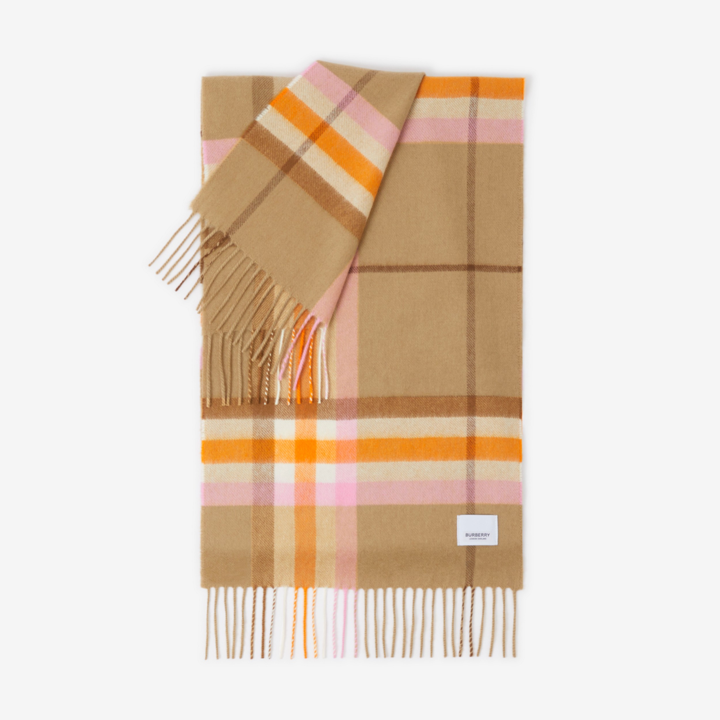 Burberry 格纹羊绒围巾 (同色系米色) | Burberry® 博柏利官网 - 3