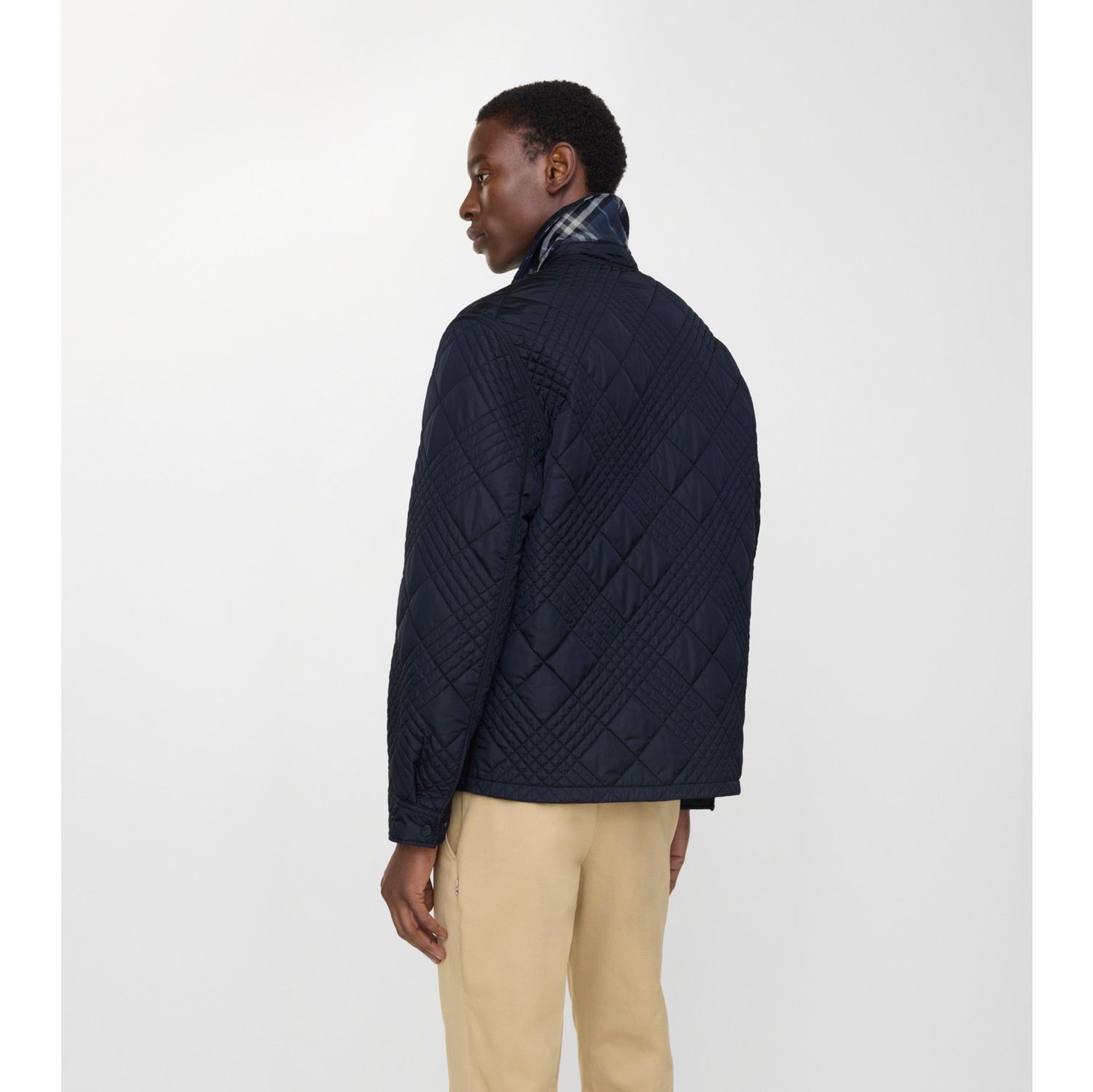 Micro Check-stitch Ramsey Jacket in Silhouette blue - Men