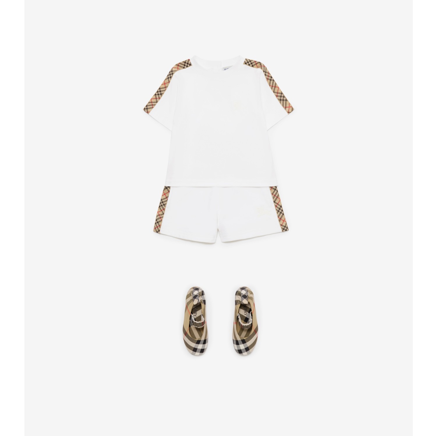 Check Trim Cotton T-shirt