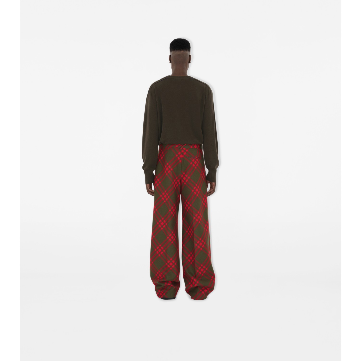 Check Wool Tailored Trousers