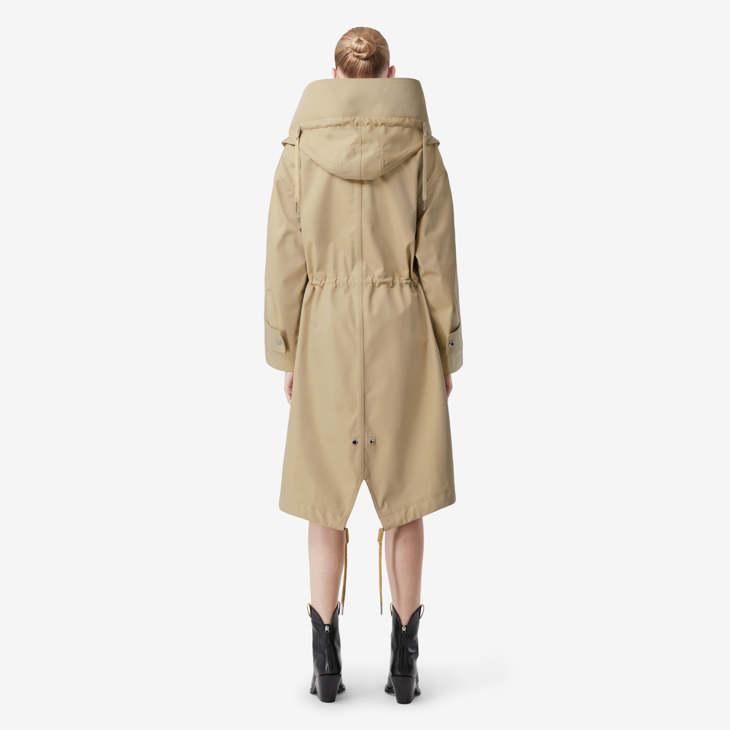 Parka en algodón de gabardina de tres capas con capucha extraíble (Miel  Moderna) - Mujer | Burberry® oficial