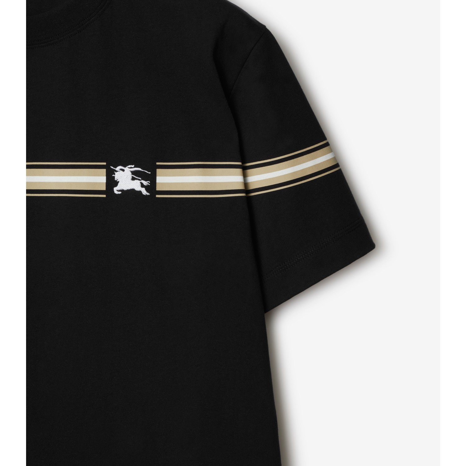 Striped Cotton T-shirt in Black - Men | Burberry® Official