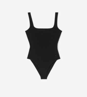 Check Trim Swimsuit in Black - Women, Nylon | Burberry® Official