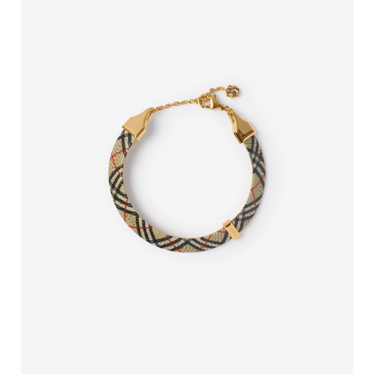 Burberry Check Print Bracelet In Gold/sand