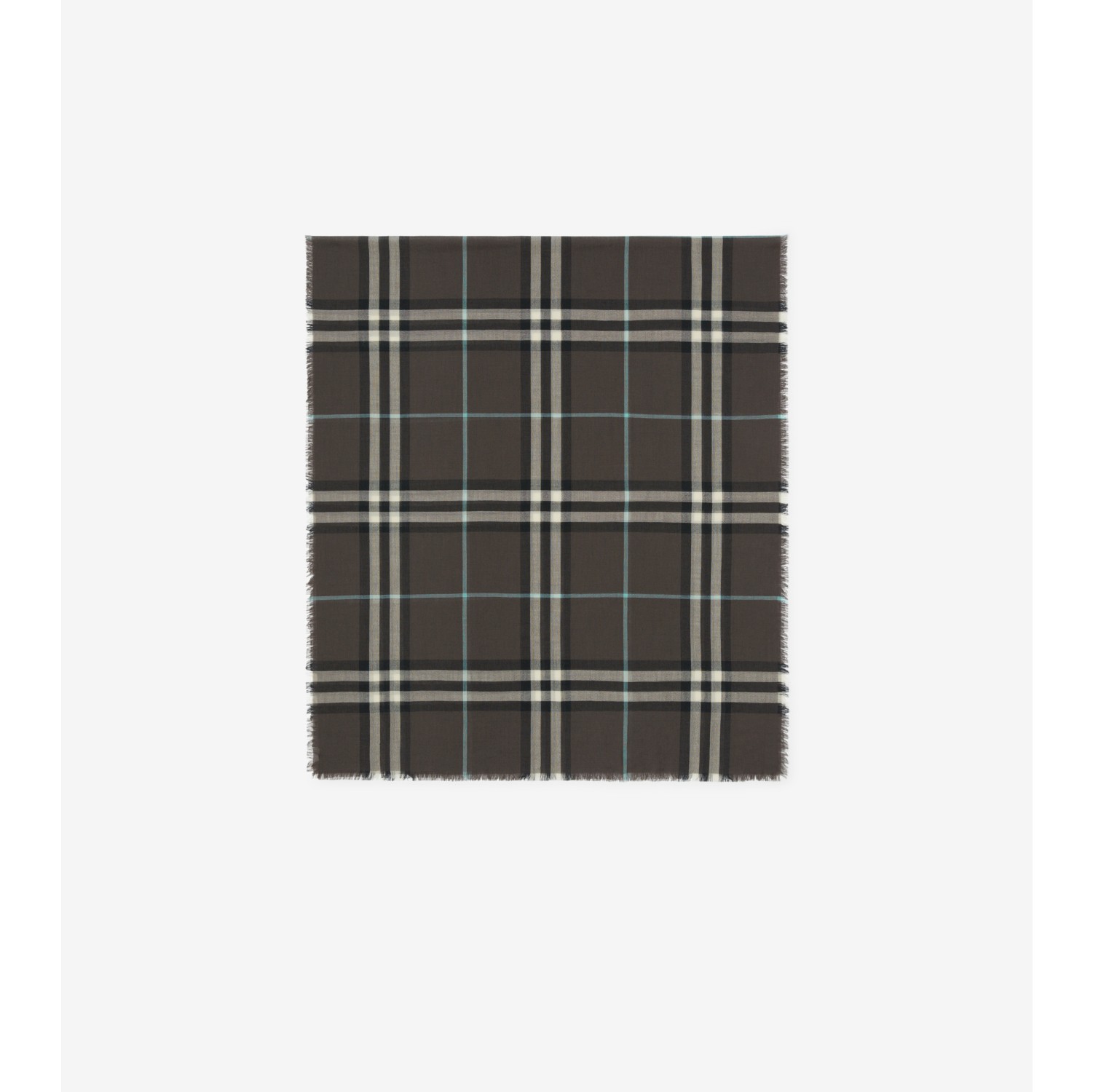 Check Wool Scarf in Otter | Burberry® Official