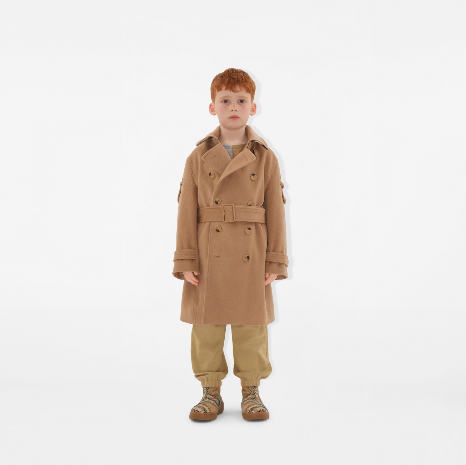 カシミア トレンチコート (キャメルメランジ) | Burberry®公式サイト カシミア トレンチコート (キャメルメランジ) | Burberry®公式サイト