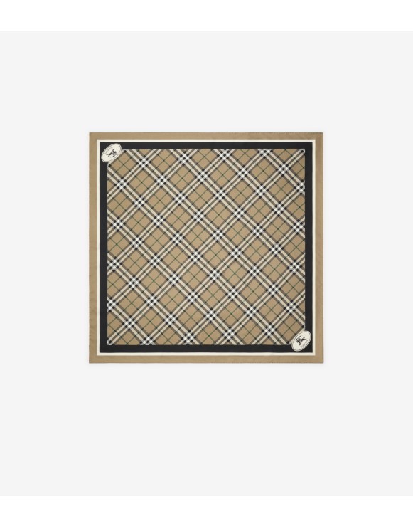 Check Knight Stamp Silk Scarf
