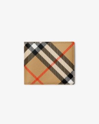 Check Bifold Wallet in colour Sand