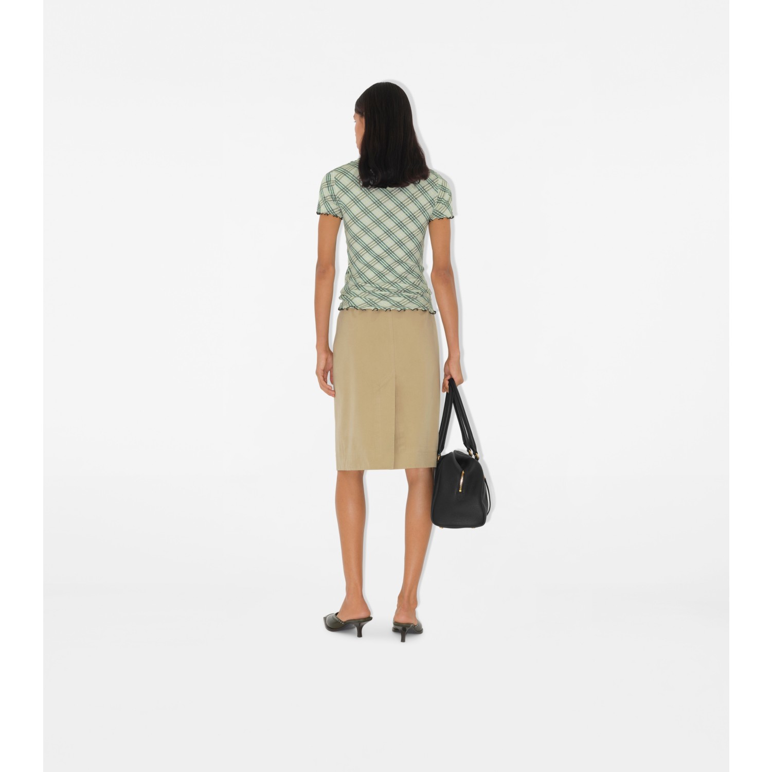 Check Stretch Cotton T-shirt