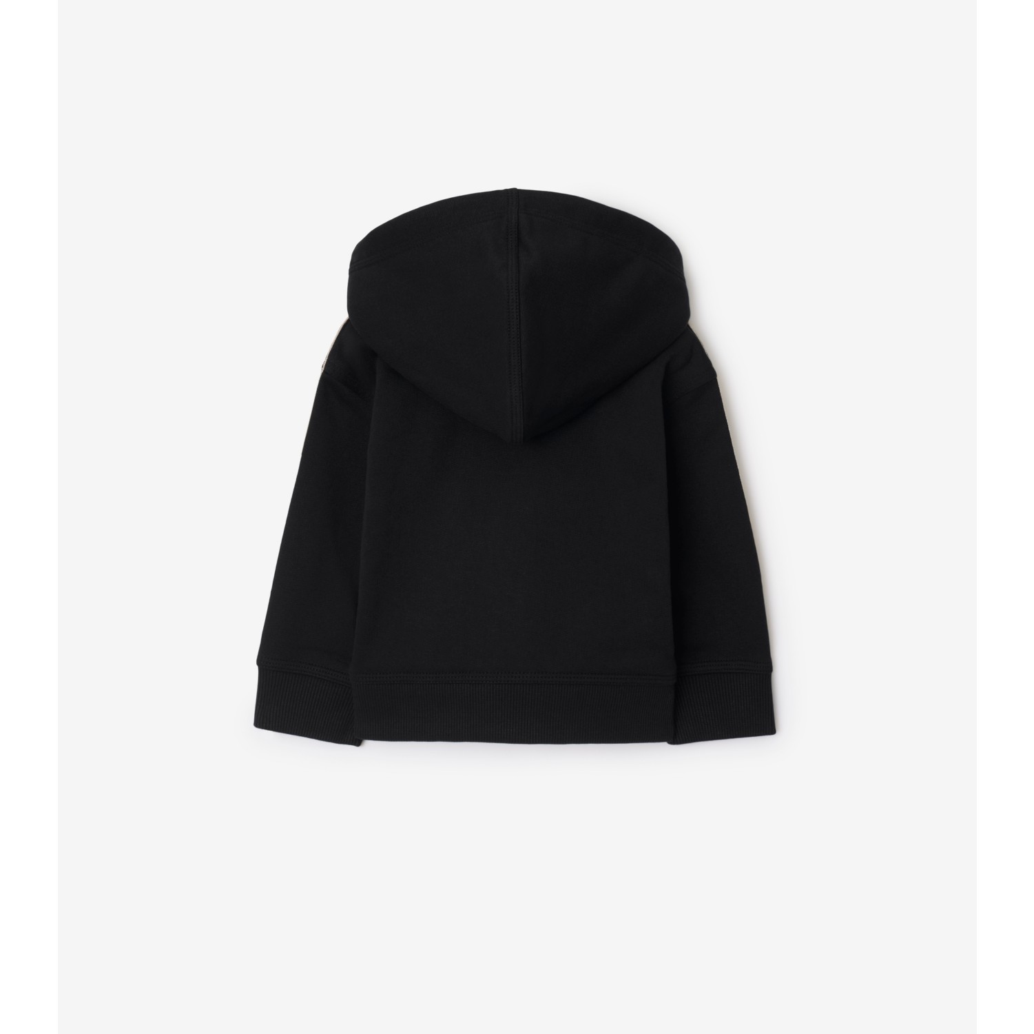 Check Trim Cotton Zip Hoodie