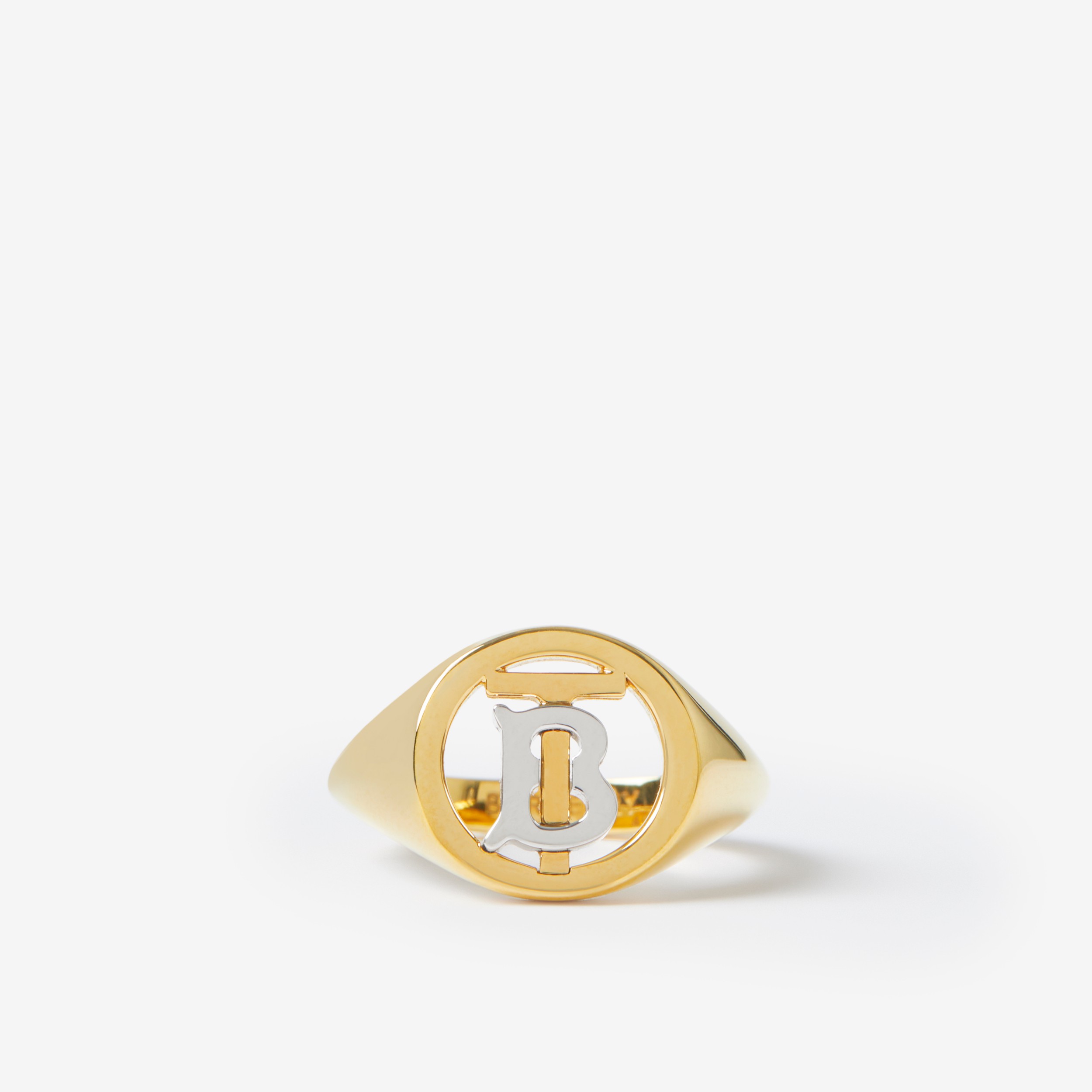 Monogram Motif Gold-plated Signet Ring in Light Gold/palladium - Women |  Burberry® Official